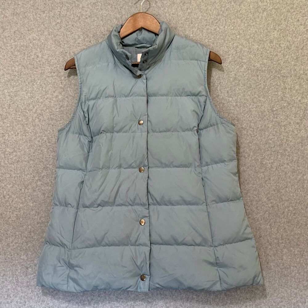 J Jill Light Blue Down Puffer Vest Women's Sz M Gorpcore Athleisure
